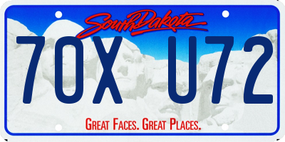 SD license plate 70XU72