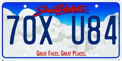 SD license plate 70XU84