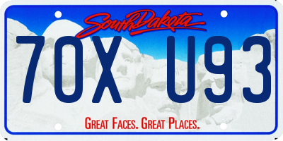 SD license plate 70XU93