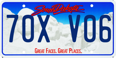 SD license plate 70XV06