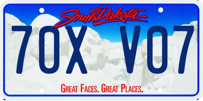 SD license plate 70XV07