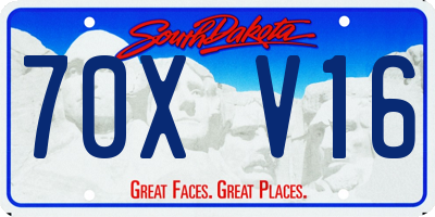 SD license plate 70XV16
