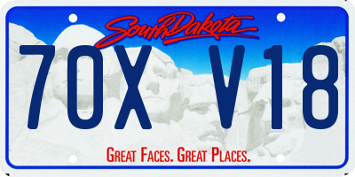 SD license plate 70XV18