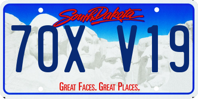 SD license plate 70XV19
