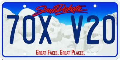 SD license plate 70XV20