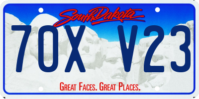 SD license plate 70XV23