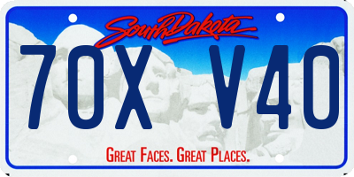 SD license plate 70XV40