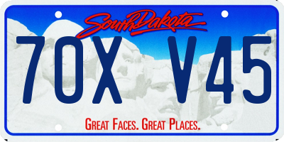 SD license plate 70XV45