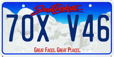 SD license plate 70XV46