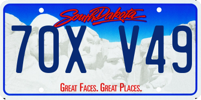 SD license plate 70XV49