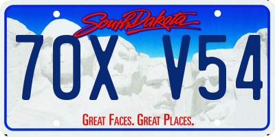 SD license plate 70XV54