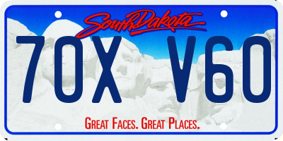 SD license plate 70XV60