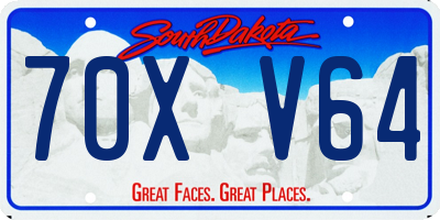 SD license plate 70XV64