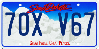 SD license plate 70XV67