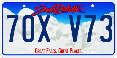 SD license plate 70XV73