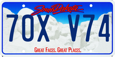 SD license plate 70XV74
