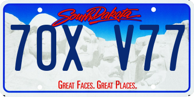 SD license plate 70XV77