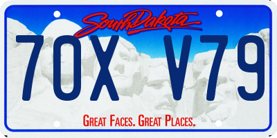 SD license plate 70XV79
