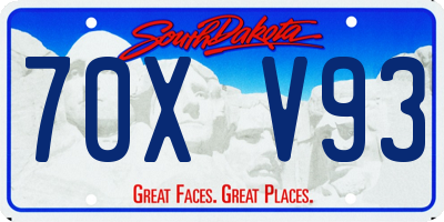SD license plate 70XV93