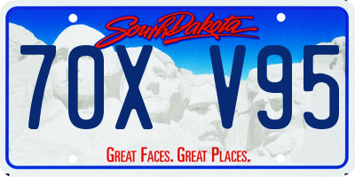 SD license plate 70XV95