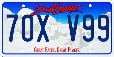 SD license plate 70XV99