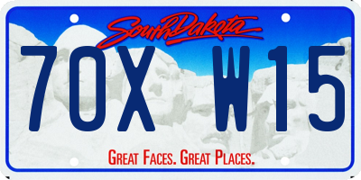 SD license plate 70XW15