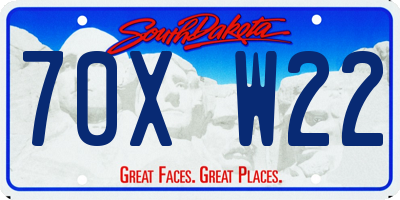 SD license plate 70XW22