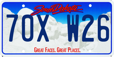 SD license plate 70XW26