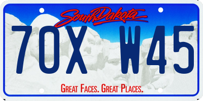 SD license plate 70XW45