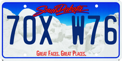 SD license plate 70XW76