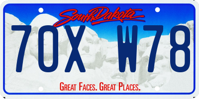 SD license plate 70XW78