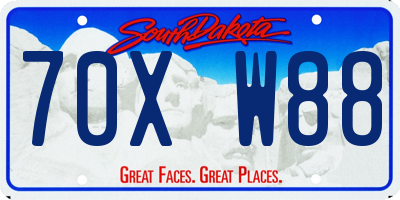 SD license plate 70XW88