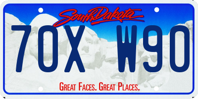 SD license plate 70XW90
