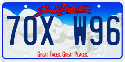 SD license plate 70XW96