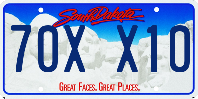 SD license plate 70XX10