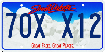 SD license plate 70XX12