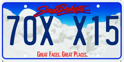 SD license plate 70XX15