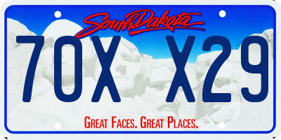 SD license plate 70XX29