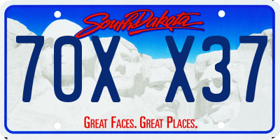SD license plate 70XX37