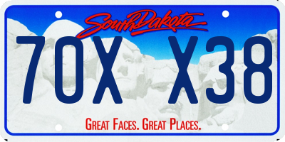 SD license plate 70XX38