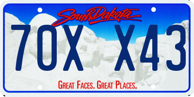 SD license plate 70XX43