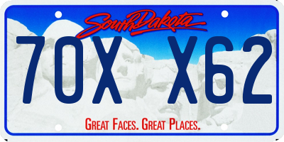 SD license plate 70XX62