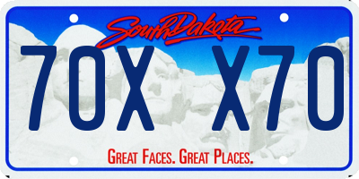SD license plate 70XX70
