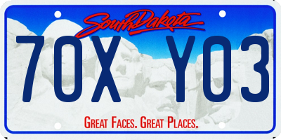 SD license plate 70XY03