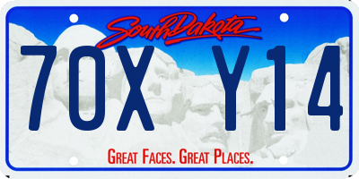 SD license plate 70XY14