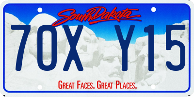 SD license plate 70XY15