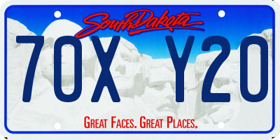 SD license plate 70XY20