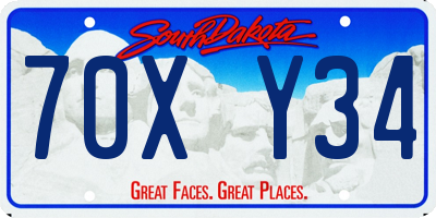 SD license plate 70XY34