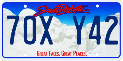 SD license plate 70XY42