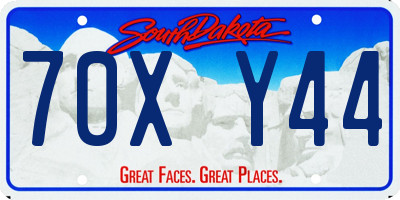 SD license plate 70XY44